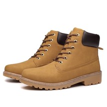 Autumn winter outdoor men&#39;s cotton shoes Boots Men&#39;s Snow Work Boots Yellow High - £82.97 GBP