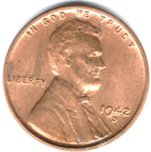 1942 D UNCIRCULATED Lincoln Wheat Cent Steel - Actual Coin Shown - $3.75