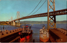 California Union Oil Postcard Ad San Francisco Bay Oakland Bridge CA Dock Ship - £6.13 GBP