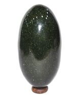 Shivalingam in Natural Glittering Green Sunstone - 491 gms - $173.25