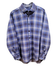 Tailor Byrd Size XL Blue Plaid Dress Shirt Long Sleeve Button Down Classic Fit - £12.52 GBP