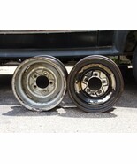 Pair of custom made used 15 x 8 Offset 5 1/2&quot; steel wheels - $118.80