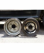 Pair of custom made used 15 x 8 Offset 5 1/2&quot; steel wheels - £92.79 GBP