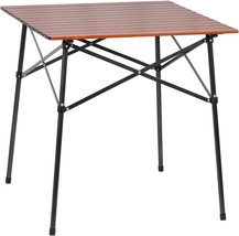 PORTAL Lightweight Aluminum Folding Square Table Roll Up Top 4 People Compact - £51.40 GBP