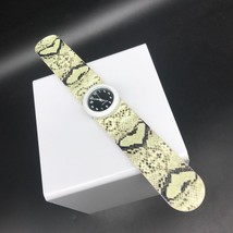 Slap Bracelet Quartz Watch Snake Print Band Japan New Battery Works - £20.06 GBP