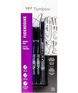 3-Pack Fudenosuke Brush Pens - Soft, Hard, & Twin Tips for Artistic Mastery