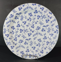 WINDSOR &amp; BROWNE Italy BLUE WHITE FLORAL LEAVES PLATE Ceramica Quadrifog... - $11.87