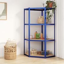  4-Layer Corner Shelf Blue Steel&Engineered Wood - $3,963.27 MXN