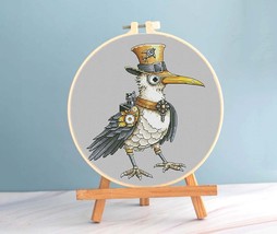 Steam punk cross stitch seagull pattern pdf - Mechanic bird cross stitch  - £5.49 GBP