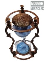 Turkish Brass 5 minutes  Sand Timer Antique Table Top Home Decor Engraved - £33.80 GBP