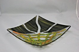 Art Glass Green Pattern Tray - $95.00