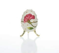 Red flower Egg Trinket Box &amp; music Handmade by Keren Kopal Austrian  Crystals - £98.56 GBP