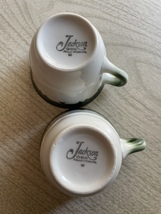 Vintage pair of Jackson China Green & White Coffee/Tea Cups image 5