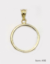 14k solid Yellow gold 4-Prong Coin Bezel Frame 1/2 Oz Maple, 100 Escudos... - £116.24 GBP