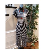 Old Navy Women&#39;s Medium Black &amp; White Striped Jumpsuit Short Sleeves Vis... - $518.19 MXN