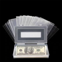Money Sleeve for Bills, Dollar Bill Holder with Storage Case,  100 Pieces Paper  - £7.27 GBP