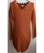 Say What? ~ Women&#39;s Size Small ~ Rust Colored ~ Long Sleeve ~ Acrylic Dress - $70.16 CAD