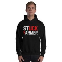 Stuck Farmer Unisex Hoodie, Funny Stuck Farmer Parody - Sarcastic Humor Shirt Bl - $35.63+