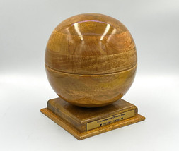 Cremate Urn Sphere Wood Urn For Human Ashes Solid Wooden Urn Medium - £115.80 GBP+