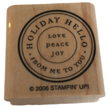 Stampin Up Rubber Stamp Holiday Hello Christmas Greeting Card Making Word Circle - £3.13 GBP
