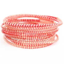 10 Clear with Red Recycled Flip-Flop Bracelets Hand Made in Mali, West Africa - £6.21 GBP