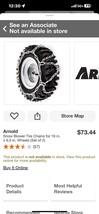 Peerless 1060856 Maxtrac Snow Blower/Garden Tractor Tire Chains,  2 Link - $30.00