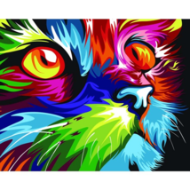 Color: Cat, Size: 40x50cm - 5D Diamond Painting - Neon Giraffe - £25.15 GBP