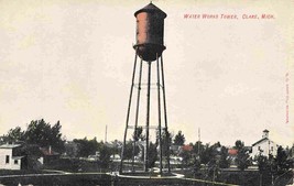 Water Works Tower Clare Michigan 1910c postcard - £5.85 GBP