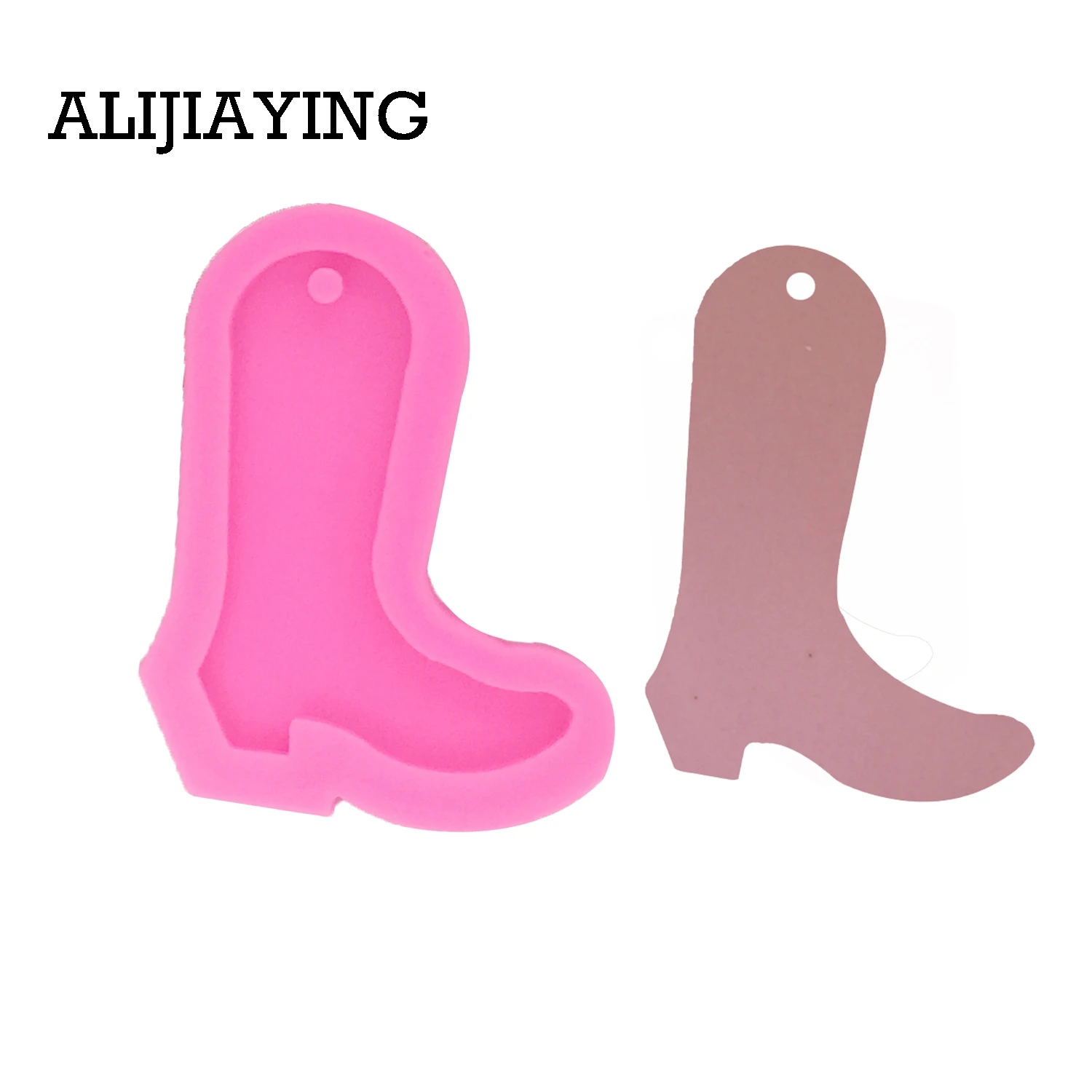 Ny cowboy boot shape silicone mold shoes key chains accessories pendant resin clay mold thumb200