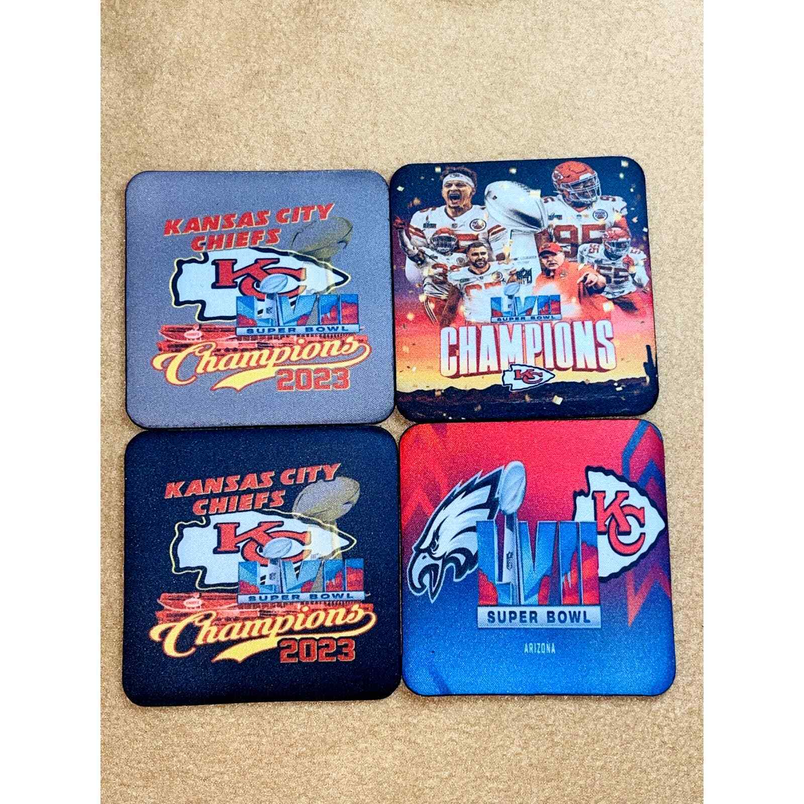 Kansas City-Chiefs-Football SB 57 Champions High Quality Coasters 4 Pack - £10.28 GBP