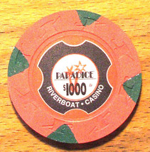 (1) $1000. Par-A-Dice Casino Chip - East Peoria, Illinois - 1999 -Oversi... - £29.28 GBP