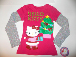 Hello Kitty Girls Long Sleeve Christmas Top Size - XS 4/5 (P) - $8.79