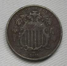 1868 Shield Nickel VF Details Coin AF413 - £24.76 GBP