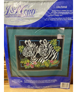 1993 J &amp; P Coats NeedlePoint Zebra Portrait Kit *NEW* b2 - $415.52 MXN