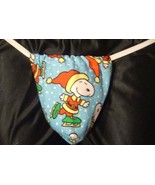 New Mens SNOOPY Christmas Ice Skating Winter Gstring Thong Lingerie Unde... - $27.87 CAD