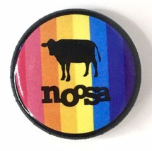 Noosa Yoghurt Advertising Pinback Button Pin Rainbow Stripes Cow 1&quot; - $12.00