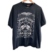 Legend Musician Johnny Cash Shirt Mens 1X Black Tee Adult ZION VTG Guitars - $22.75