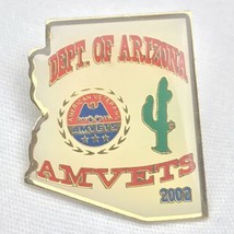 AMVETS Arizona Pin Gold Tone Enamel USA Veteran 2002 - £12.29 GBP