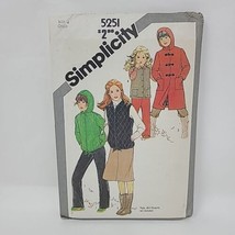 Simplicity 5251 Pattern Girls Hooded Coat and Vest Variations Size 4 Uncut - £6.32 GBP