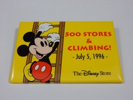 Disney Store 500 Stores & Climbing Mickey Mouse Cast Button RARE - $9.99
