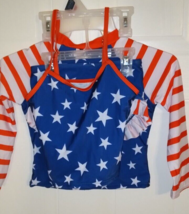 Toddler Girl&#39;s Stars &amp; Stripes 3-Piece Tankini Swimsuit with Rash Guard - 6T - £9.13 GBP