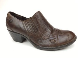Born Amibeth Western Ankle Booties Womens Size 7 Brown Leather B75506 - £23.63 GBP