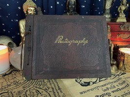 Vintage Leather Photographs Album Circa 1940&#39;s Actors Photos - The Voodoo Estate - £51.05 GBP