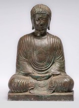 Antique Japanese Style Seated Meditation Amitabha Buddha Statue - 40cm/16&quot; - £967.31 GBP