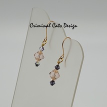 3 Pairs of Swarovski Earrings in Blue Zircon and Silk Xilion Shimmer hand made  image 4