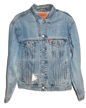 Vintage Levi&#39;s Men&#39;s Medium Relaxed Denim Jean Trucker Jacket Distressed - $50.00