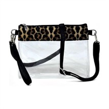 Mimi Wholesale women&#39;s clear game day crossbody wristlet in Leopard - size One - £29.27 GBP