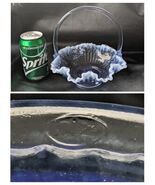 Fenton Glass Bride Basket Raffled Lavender Blue Opalescent Cabbage Rose ... - $661.66 MXN