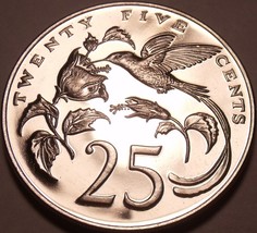 Large Rare Proof Jamaica 1971 25 Cents~14K Minted~Hummingbirds - £9.12 GBP
