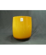 Modernist Cylindrical honey gold  amber glass vase Germany - $1,230.35 MXN